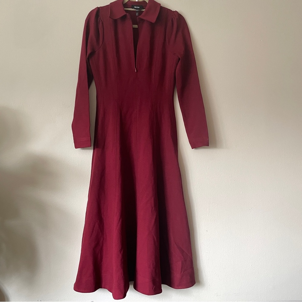 ME+EM Travel Tailoring Zip Front nursing Midi Maxi Dress Ponte Jersey career red - Picture 8 of 13